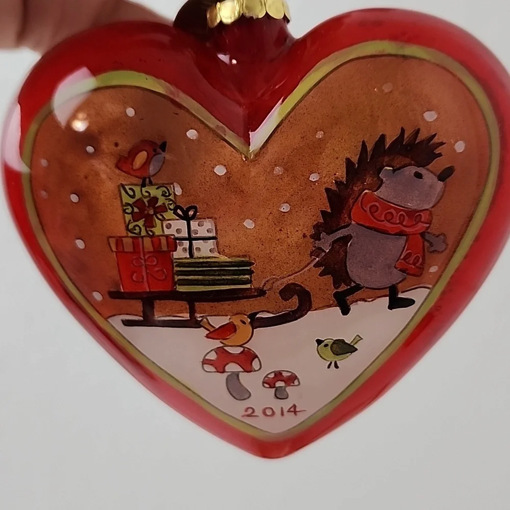 Pier 1 Li Bien Heart Christmas Ornament Fox Design 2014